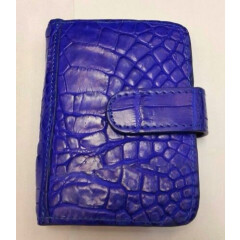 Genuine Crocodile Skin Leather Name Card Credit Card Holder Men's Blue Bags