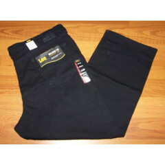 Size 46x30 Mens Relaxed Fit Straight Leg Lee Jeans (Black)