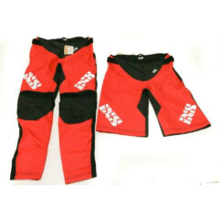 IXS Kid's Race Large BMX Racing Pants / Shorts Set Black Fluorescent Red NEW
