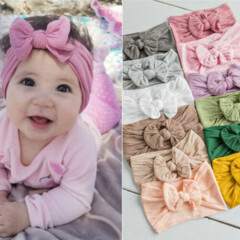 US Girls Baby Toddler Turban Solid Headband Hair Band Bow Accessories Headwear