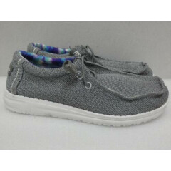 HEY DUDE WALLY YOUTH BOULDER GREY SHOES sz 5 as is