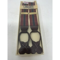 Liberty Of London Striped Suspenders/Braces British Gent Red/Black - New