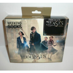 Fantastic Beasts 3 Pairs of Crew Socks Gift Set Box Wizarding World Harry Potter