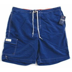 Chaps Blue Brief Lined Swim Trunks Water Shorts Men's NEW