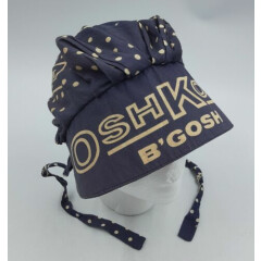 OSH KOSH B'GOSH Old Fashioned Baby's Bonnet Hat Blue w/ Polkadots Union Made USA