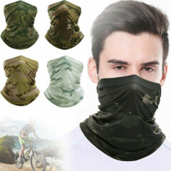 Camo Neck Gaiter Balaclava Bandana Headwear Cooling Face Cover Scarf Ice Silk 