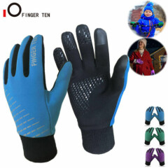 Kids Winter Gloves Boys Girls Touchscreen Cycling Sports Bike for Age 3-15 Years