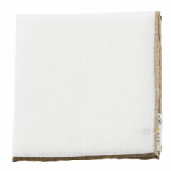 $100 Fiori Di Lusso White Solid Linen Blend Pocket Square - x - (839)