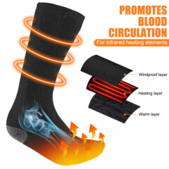 Rechargeable Heated Socks 4000mAh Battery Electric Socks Winter Foot Warmers USA