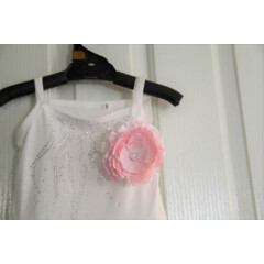 NEW Baby Infant Toddler Girls Classic White Pink Flower Headband 0-18 mos