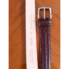 Handmade Leather Belt, Hand Made In Italy, Paul Fredrick Belt Mens Sz38 bsm104