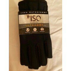 NEW Isotoner 100% Waterproof Gloves W/Ultra Dry Lining Windproof Breathable Blk