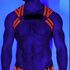BREEDWELL Neon Orange Blacklight Circuit Harness Various Sizes New With Tags
