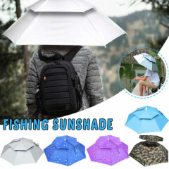 Hands Free UV Protection Head Umbrella Double Layer For Fishing Gardening Beach