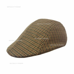 Boys Child Girls Flat Cap Tweed Check Herringbone Newsboy Peaky One Size Hat
