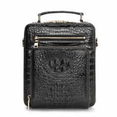 Handcrafted Crocodile Skin Leather 12" Men's Luxury Shoulder/Messenger Handbags