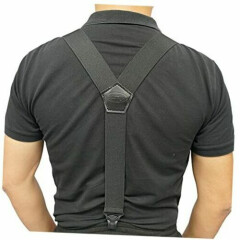  Y back suspenders airport friendly Suspenders,NO buzz with Plastic Clip 1.5 