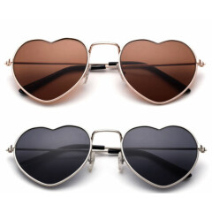 Kids Aviator Sunglasses Classic Youth Metal Frame Heart Shape Lead Free UV 100%