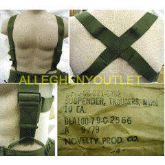 100 MILITARY M1950 OD Trouser PANT SUSPENDERS Elastic Harness Type NEW