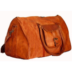 Men's genuine Leather large vintage duffle travel gym weekend overnight bag 20"