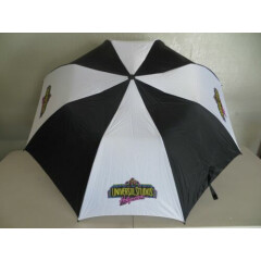 VTG 90's Universal Studios Hollywood Logo Umbrella Black White 040921