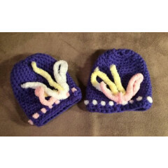Handmade Crotchet Baby Mittens-Purple and Pink