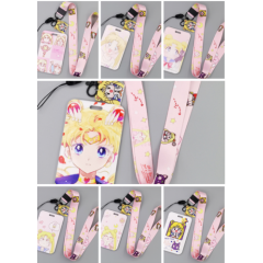 lot Sailor Moon new mix key chain Lanyard acrylic ID Badge Holder Key Neck Strap
