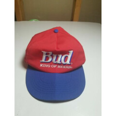 VINTAGE Budweiser Hat Cap Snap Back Red Blue Beer Bud Lite Mens 90s