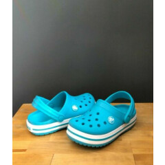 Crocs Toddler Boy Girl Digital Aqua (Blue) Crocband Clogs US 8, 9, 10 NWT