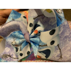 NWT 7" JoJo siwa printed Olaf frozen very cute knot bow