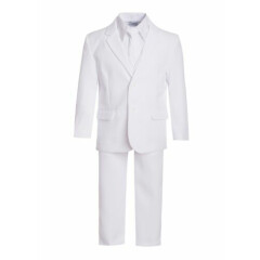 Slim Baby kids Boys Bridal Formal suit 5 pcs set coat,vest,pant,shirt,clip tie 
