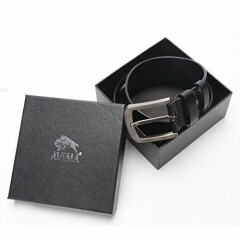 AVIMA BEST Premium Top Grain Italian Genuine Black Leather Belt for Men - 34