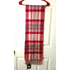 New! KILTANE Of Scotland Wool Plaid Scarf Size 64"x10"