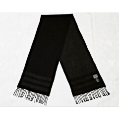 VINTAGE AUTHENTIC CONWELL CHARCOAL WOOL BLEND LONG MEN'S FRINGE SCARF