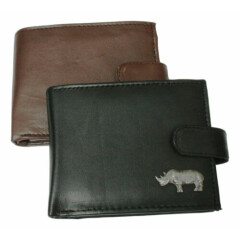Rhino Leather Wallet BLACK or BROWN 297
