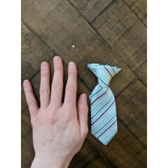 George Baby boy Tie for suit 0 to 3 months / blue, aqua, gray, and black striped
