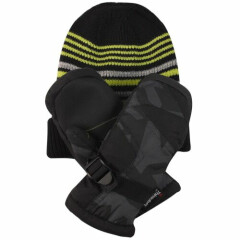 Free Country Kids' Hat and Mitten Set 3M Thinsulate Insulation Extra Warmth BK