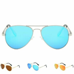 Polarized Aviator Sunglasses Anti-UV Flash Mirror Lens with Case For Boys Girls