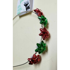Claire's Red/Green Christmas Gift Bows Metal Headband One Size