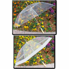 SET OF 2: 48" Clear Auto Open Golf Umbrellas, All Clear or Clear & White