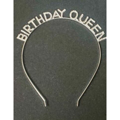 Birthday Queen Headband with Rhinestone One Size Color Silver