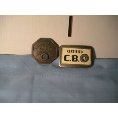 Two Vintage C.B. Nut Metal Belt Buckles