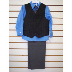 Boys Black & Gray 4PC. Vest Suit Size 4