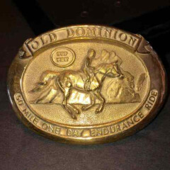 Vintage VTG 50 Mile One Day Endurance Horse Ride Trophy Award Belt Buckle