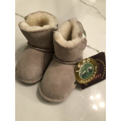 Infant large suede/genuine Sheepskin booties NEW