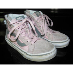 Vans of The Wall Girls Pink Gray High Top Sneakers Shoes Zipper Back Size 11 NWT
