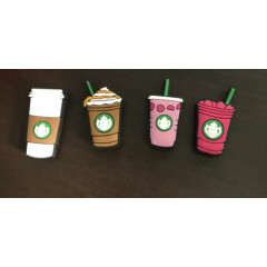 Unisex shoe charms: "Starbux Drinks ” Pack . Fits All Croc Shoes!
