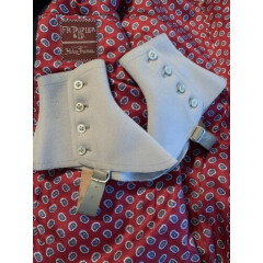 Vintage Brooks Brothers Spats Pearl Grey 1930s Made in England Sz 7