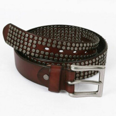 Men Hip Hop Style Antique Pin Buckle Belt Leather Men Casual Fashion Rivet Belts