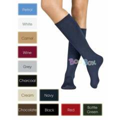 Girls & Boys Knee High 3/4 Length Plain Spanish School Socks EU23-EU38 2-14YRS